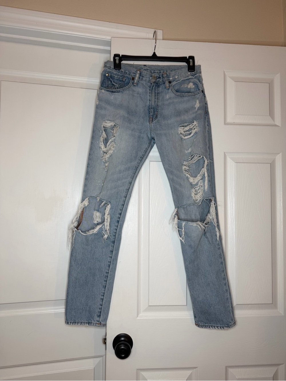 Ralph Lauren Denim & Supply Boyfriend Distressed Light Washed Jeans Women Sz 26